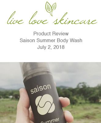 Live Love Skincare Review of Summer Body Wash from Saison Organic Skin Care